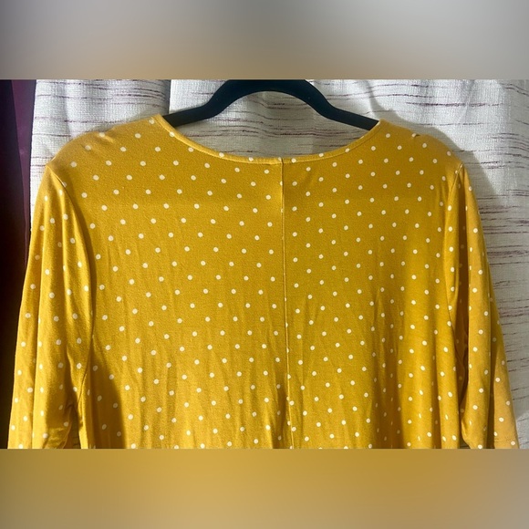 Old Navy A-Line Orange Midi Dress with Crew Neck and Short Sleeves - Picture 11 of 11